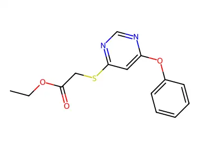 Acetic acid, ((6-phenoxy-4-pyrimidinyl)thio)-, ethyl ester structure