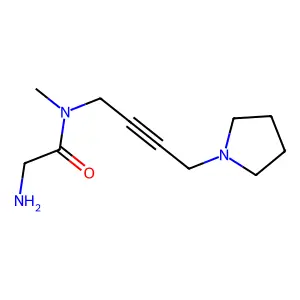 2-Amino-N-methyl-N-(4-(1-pyrrolidinyl)-2-butyn-1-yl)acetamide structure