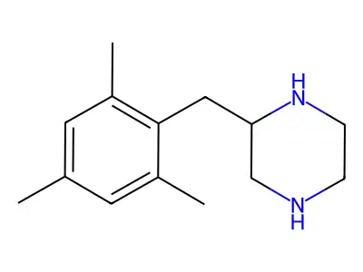 2-[(2,4,6-Trimethylphenyl)methyl]piperazine structure