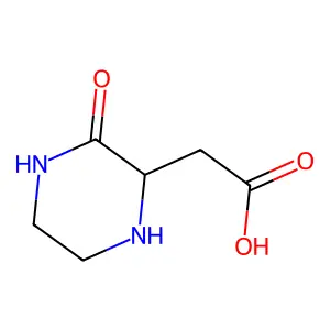 2-[(2R)-3-oxopiperazin-2-yl]acetic acid structure