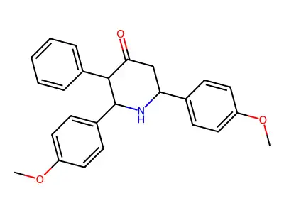 2,6-Bis(4-methoxyphenyl)-3-phenylpiperidin-4-one structure