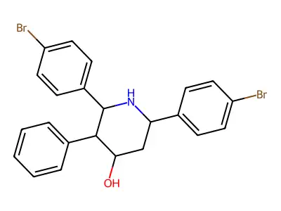 2,6-Bis(4-bromophenyl)-3-phenylpiperidin-4-ol structure