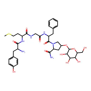 脑啡肽酰胺,Met(2)-Hyp(5)吡喃半乳糖基- structure
