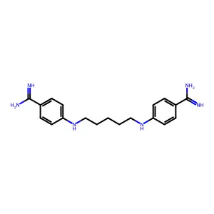 4,4'-(1,5-Pentanediyldiimino)bis-benzenecarboximidamide structure