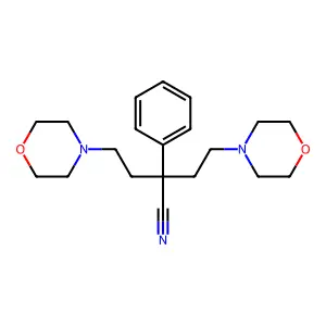Butyronitrile, 4-morpholino-2-(2-morpholinoethyl)-2-phenyl- structure
