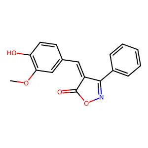 4-(4-Hydroxy-3-methoxybenzylidene)-3-phenylisoxazol-5(4h)-one structure