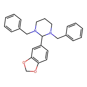 2-(1,3-Benzodioxol-5-yl)-1,3-dibenzylhexahydropyrimidine structure