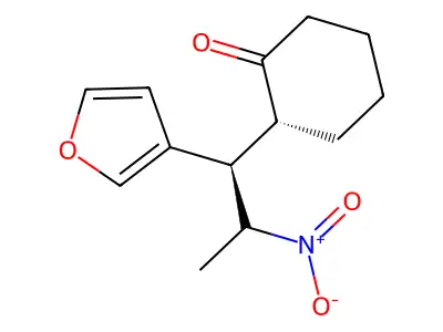 (2R)-2-((1R)-1-Furan-3-yl-2-nitropropyl)cyclohexan-1-one structure