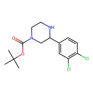 tert-butyl (3S)-3-(3,4-dichlorophenyl)piperazine-1-carboxylate structure