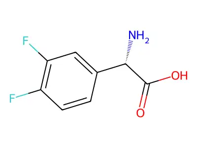 (2S)-2-azaniumyl-2-(3,4-difluorophenyl)acetate structure
