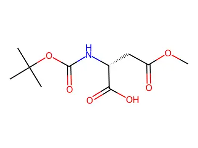 2-((tert-Butoxycarbonyl)amino)-4-methoxy-4-oxobutanoic acid structure