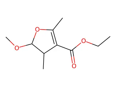 Ethyl 4,5-dihydro-5-methoxy-2,4-dimethyl-3-furancarboxylate structure