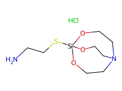 2,8,9-Trioxa-5-aza-1-silabicyclo(3.3.3)undecane, 1-((2-aminoethyl)thio)-, monohydrochloride structure