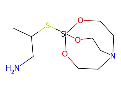 1-((2-Amino-1-methylethyl)thio)-2,8,9-trioxa-5-aza-1-silabicyclo(3.3.3)undecane structure