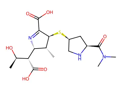 2-(1-carboxy-2-hydroxypropyl)-4-{[5-(dimethylcarbamoyl)pyrrolidin-3-yl]sulfanyl}-3-methyl-3,4-dihydro-2h-pyrrole-5-carboxylic acid structure