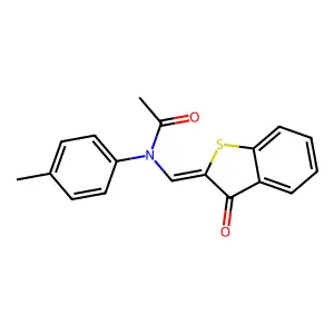 N-(4-methylphenyl)-N-[(Z)-(3-oxo-1-benzothiophen-2-ylidene)methyl]acetamide structure