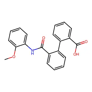 2-[2-[(2-Methoxyphenyl)carbamoyl]phenyl]benzoic acid structure
