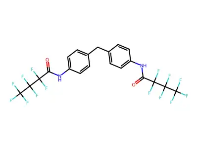 N,N'-(Methylenedi-1,4-phenylene)bis(perfluorobutanamide) structure