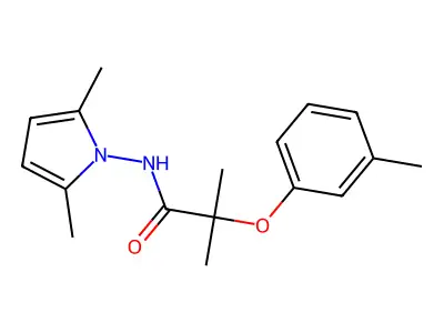 Propanamide, N-(2,5-dimethyl-1H-pyrrol-1-yl)-2-methyl-2-(3-methylphenoxy)- structure