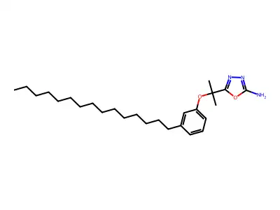 1,3,4-Oxadiazol-2-amine, 5-(1-methyl-1-(3-pentadecylphenoxy)ethyl)- structure