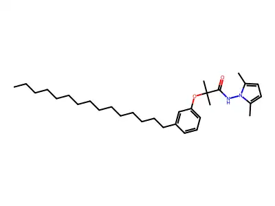 Propanamide, N-(2,5-dimethyl-1H-pyrrol-1-yl)-2-methyl-2-(3-pentadecylphenoxy)- structure