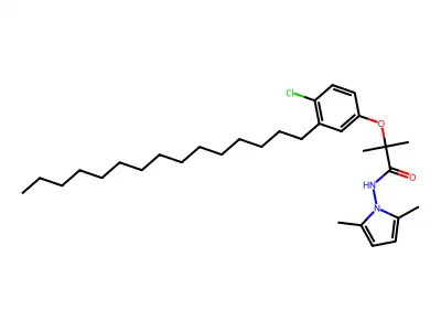 Propanamide, 2-(4-chloro-3-pentadecylphenoxy)-N-(2,5-dimethyl-1H-pyrrol-1-yl)-2-methyl- structure