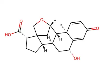 11,18-Epoxy-6-hydroxy-3-oxoandrost-4-ene-17,18-carbolactone structure