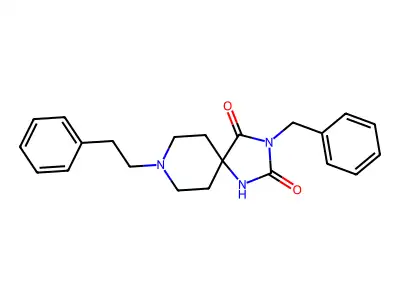 1,3,8-Triazaspiro(4.5)decane-2,4-dione, 8-(2-phenylethyl)-3-(phenylmethyl)- structure