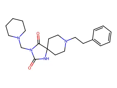 1,3,8-Triazaspiro(4.5)decane-2,4-dione, 8-(2-phenylethyl)-3-(1-piperidinylmethyl)- structure
