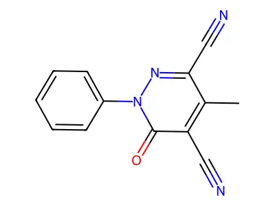 4-Methyl-6-oxo-1-phenyl-1,6-dihydro-pyridazine-3,5-dicarbonitrile structure