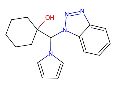 1-[1H-1,2,3-Benzotriazol-1-yl(1H-pyrrol-1-yl)methyl]cyclohexan-1-ol structure