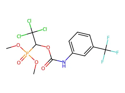dimethyl [2,2,2-trichloro-1-({[3-(trifluoromethyl)anilino]carbonyl}oxy)ethyl]phosphonate structure