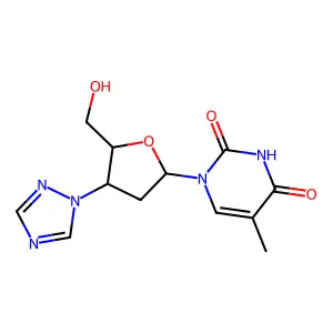 3'-Deoxy-3'-(1,2,4-triazol-1-yl)thymidine structure