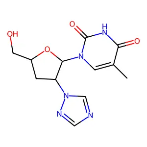 3'-Deoxy-2'-(1,2,4-triazol-1-yl)thymidine structure