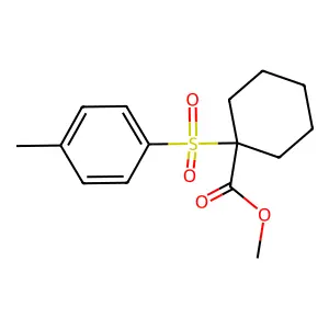 Cyclohexanecarboxylic acid, 1-((4-methylphenyl)sulfonyl)-, methyl ester structure