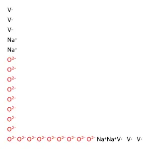 Tetrasodium;heptadecakis(oxygen(2-));hexakis(vanadium) structure