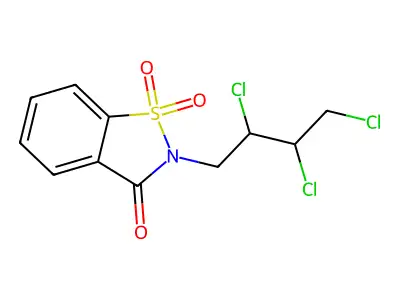 2-(2,3,4-trichlorobutyl)-1H-1,2-benzisothiazole-1,1,3(2H)-trione structure