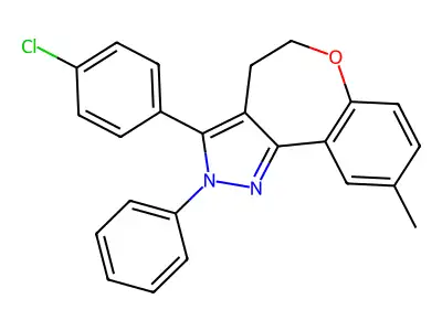 2H-(1)Benzoxepino(5,4-c)pyrazole, 4,5-dihydro-3-(4-chlorophenyl)-9-methyl-2-phenyl- structure