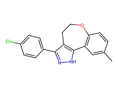 2H-(1)Benzoxepino(5,4-c)pyrazole, 4,5-dihydro-3-(4-chlorophenyl)-9-methyl- structure