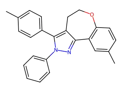 2H-(1)Benzoxepino(5,4-c)pyrazole, 4,5-dihydro-9-methyl-3-(4-methylphenyl)-2-phenyl- structure