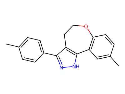 2H-(1)Benzoxepino(5,4-c)pyrazole, 4,5-dihydro-9-methyl-3-(4-methylphenyl)- structure