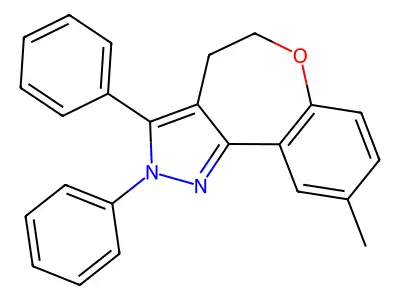 2H-(1)Benzoxepino(5,4-c)pyrazole, 4,5-dihydro-2,3-diphenyl-9-methyl- structure