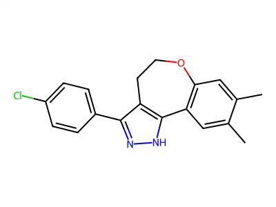 2H-(1)Benzoxepino(5,4-c)pyrazole, 4,5-dihydro-3-(4-chlorophenyl)-8,9-dimethyl- structure