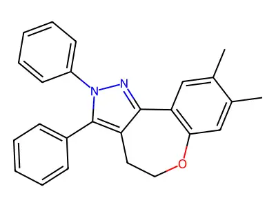 2H-(1)Benzoxepino(5,4-c)pyrazole, 4,5-dihydro-8,9-dimethyl-2,3-diphenyl- structure