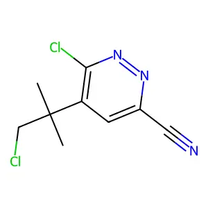 6-Chloro-5-(1-chloro-2-methylpropan-2-yl)pyridazine-3-carbonitrile structure
