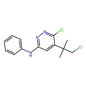 6-chloro-5-(1-chloro-2-methylpropan-2-yl)-N-phenylpyridazin-3-amine structure
