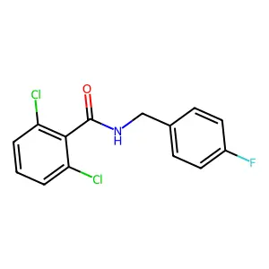 2,6-dichloro-N-(4-fluorobenzyl)benzamide structure