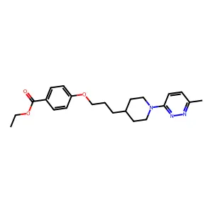 Ethyl 4-(3-(1-(6-methyl-3-pyridazinyl)-4-piperidinyl)propoxy)benzoate structure