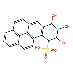 7,8,9-Trihydroxy-7,8,9,10-tetrahydrobenzo(a)pyrene-10-sulfonate structure