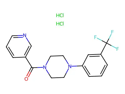 1-Nicotinoyl-4-(3-trifluoromethylphenyl)piperazine dihydrochloride structure
